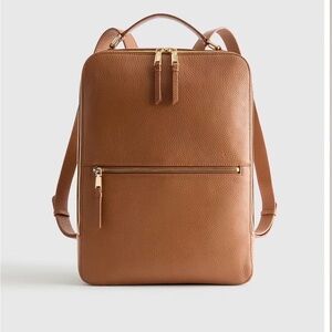 Quince Italian Leather Convertible Backpack Cognac NWT with dust bag